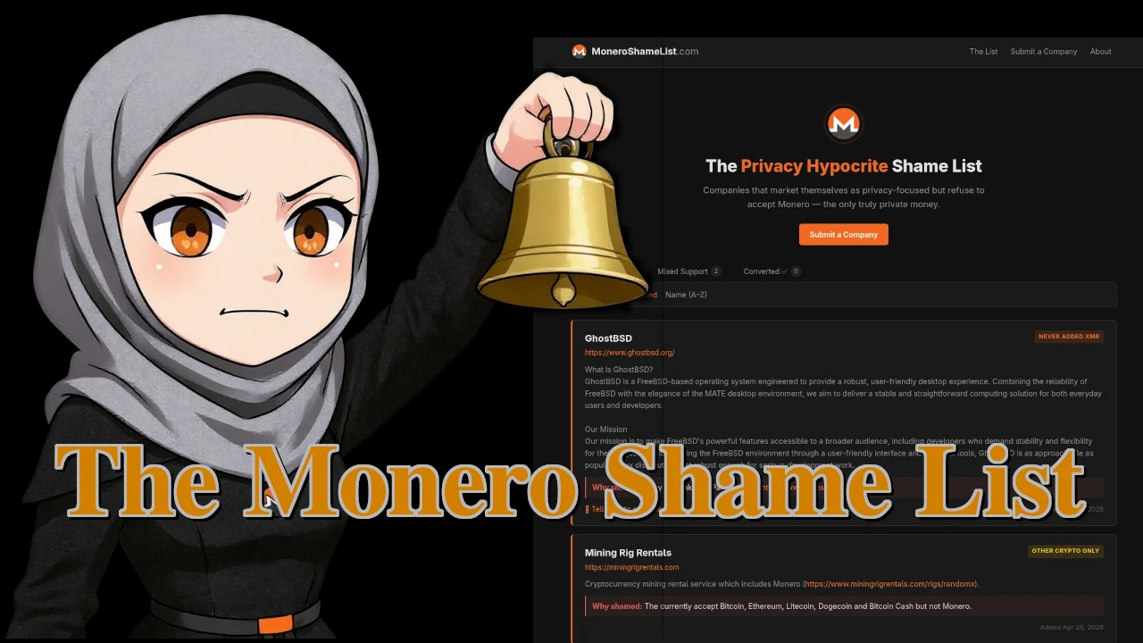 Introducing the Monero Shame List episode artwork