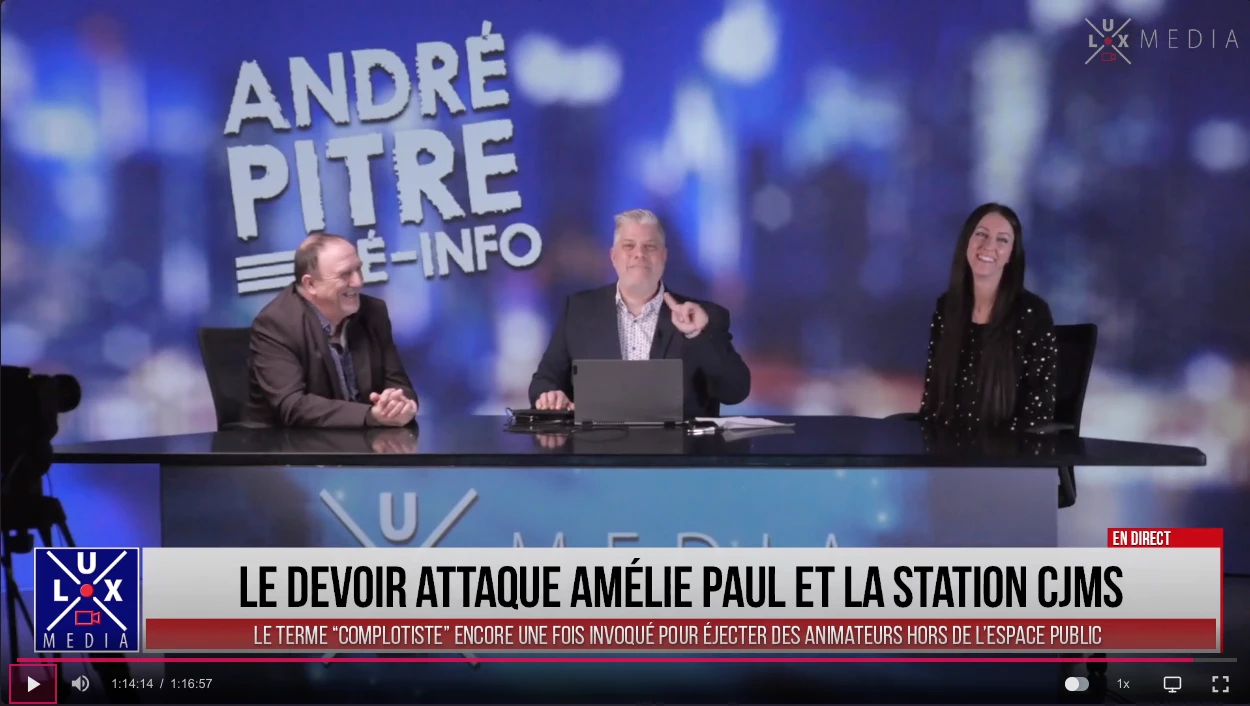 Haine subventionnée: Le Devoir attaque Amélie Paul (chez Lux Média)