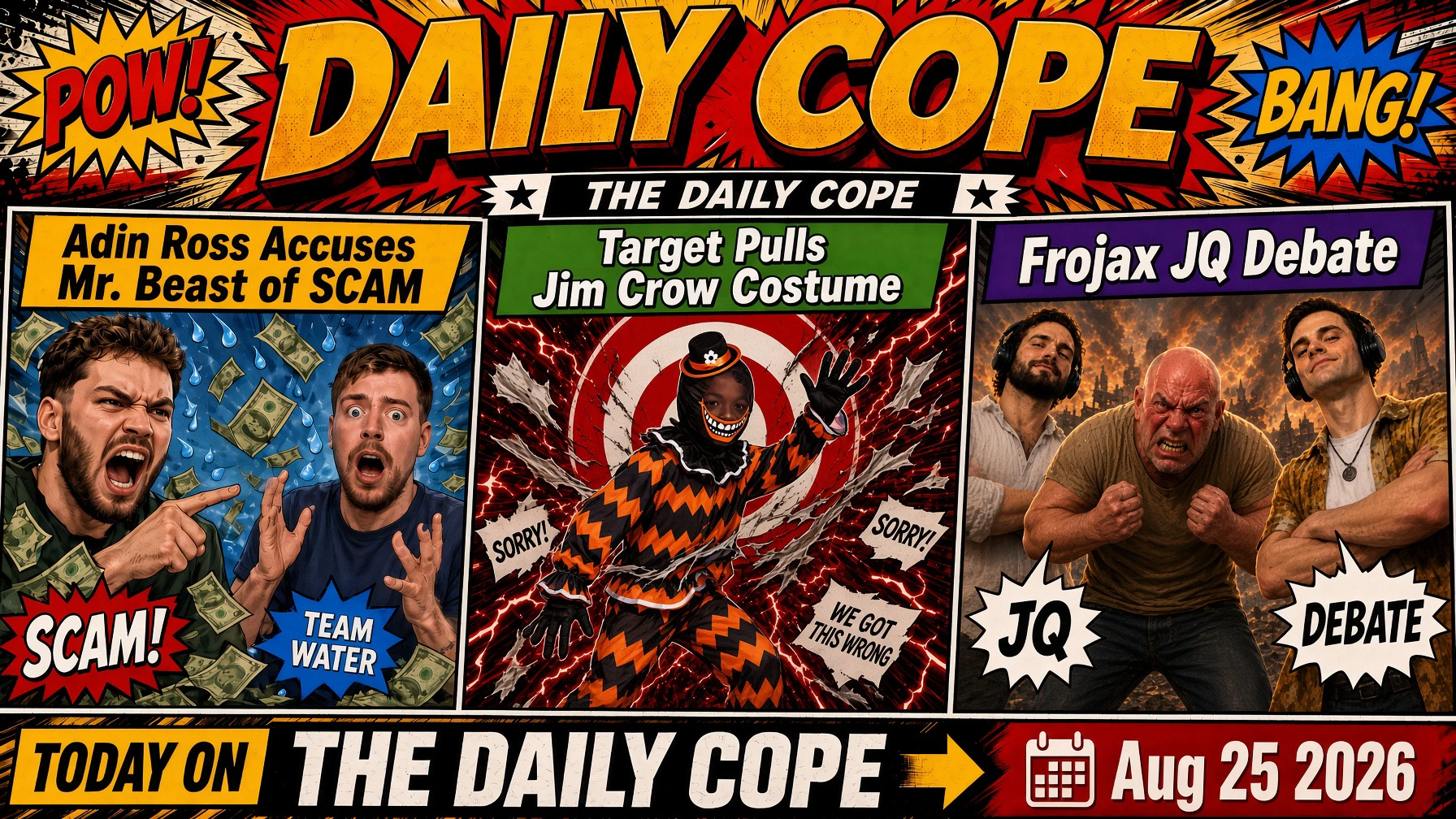 Adin Ross Accuses Mr. Beast of SCAM, Target Pulls Jim Crow Costume, Frojax JQ Debate episode artwork
