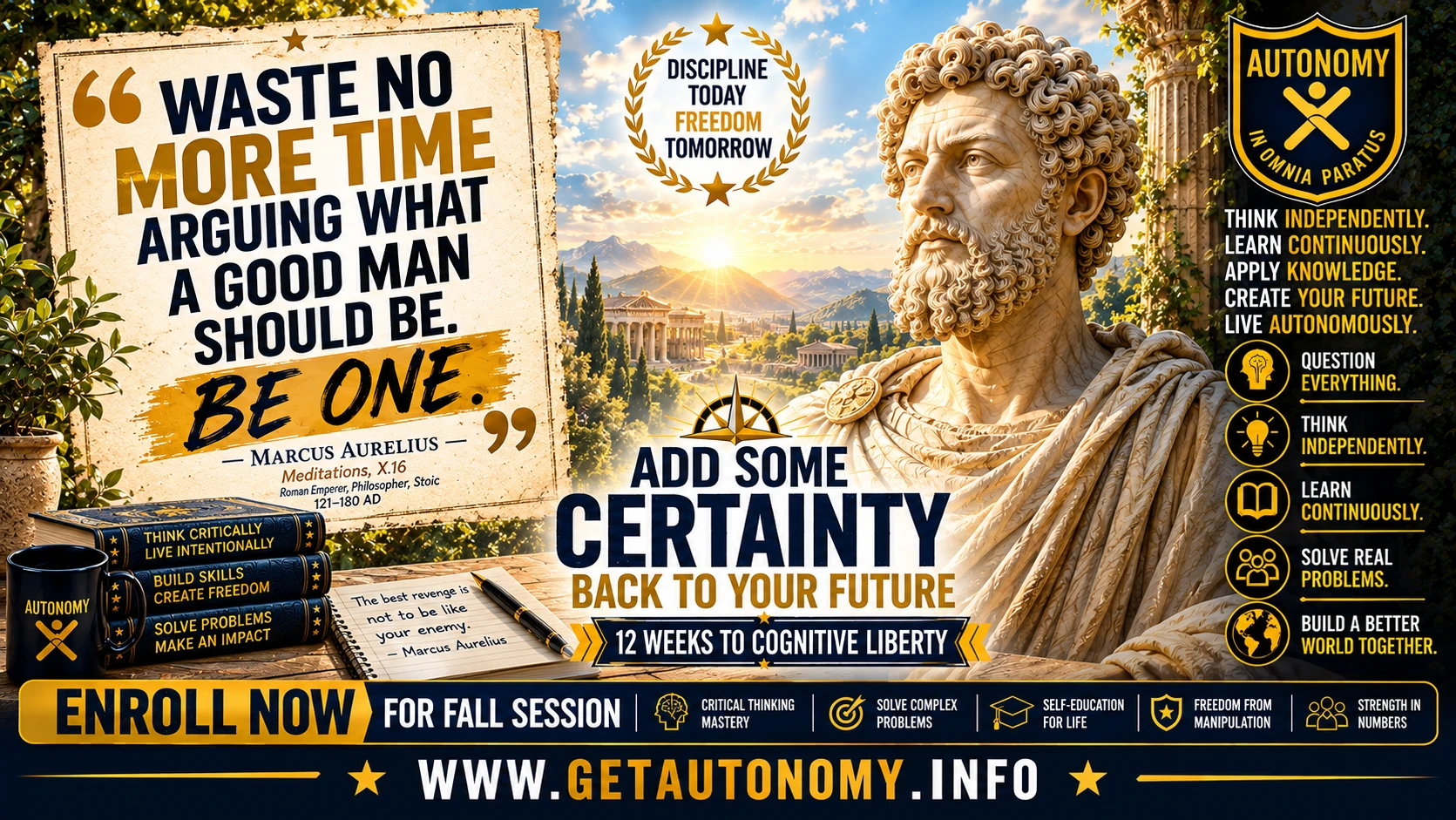 Waste No More Time: Marcus Aurelius on Action, Character, and True Liberty | AUTONOMY