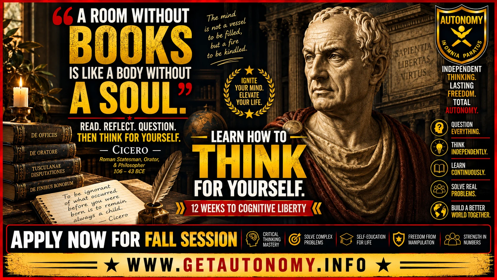 A Room Without Books: Cicero on Critical Thinking, History, and True Autonomy | AUTONOMY